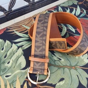 MICHAEL Michael Kors Large Signature Leather Belt